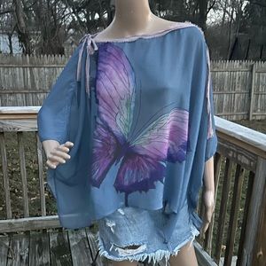 Ramona LaRue Mariposa Butterfly Top One Size